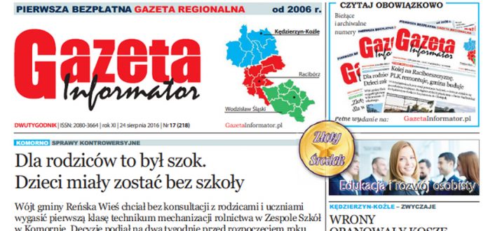 Gazeta Informator nr 218. Dla rodziców to był szok. Dzieci miały zostać bez szkoły